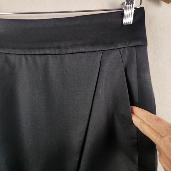 J.Crew Tuxedo Stripe Wool Wrap Pencil Skirt Women’s SZ 2 Black Fully Lined EUC - Picture 9 of 16